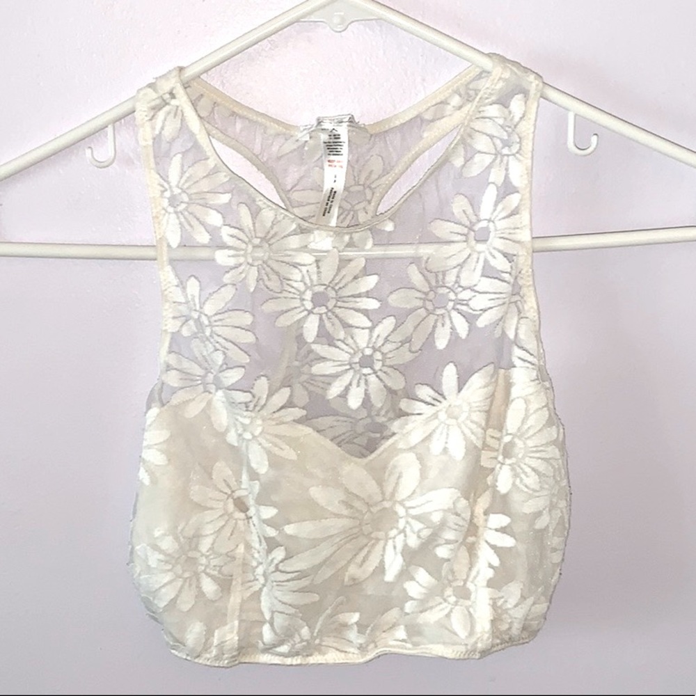 Out From Under White Lace Racerback Bralette